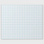 Modern Light Blue Kariert Wrapping Paper Geschenkpapier (Flach)