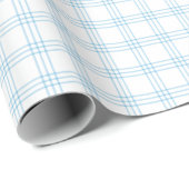 Modern Light Blue Kariert Wrapping Paper Geschenkpapier (Rolleneckpunkt)