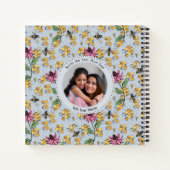 Modern Light Blue Queen Bee & Blume Feminine Notizblock (Rückseite)