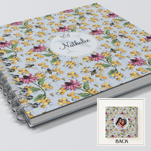 Modern Light Blue Queen Bee & Blume Feminine Notizblock