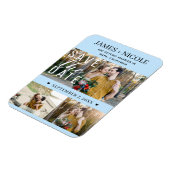 Modern Light Blue Save the Date Hochzeit 3 Fotos Magnet (Linke Seite)