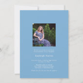 Modern Light Blue Script Abschluss Arch Foto Ankündigung (Rückseite)