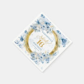 Modern Light Blue Sweet 16 Gold Glitzer Napkin Set Serviette (Ecke)