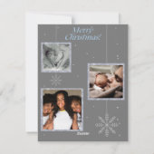 Modern Light Blue und Dark Gray Frohe Weihnachten (Rückseite)