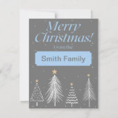 Modern Light Blue und Dark Gray Frohe Weihnachten (Vorderseite)