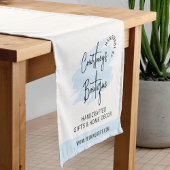 Modern Light Blue Watercolor Business Craft Show Kurzer Tischläufer