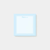 Modern Light Blue White Border Script Post-it Klebezettel (Vorderseite)