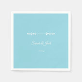Modern Light Blue & White Cocktail Serviette (Vorderseite)