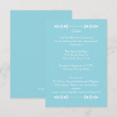Modern Light Blue & White Wedding Details Card Begleitkarte (Vorne/Hinten)