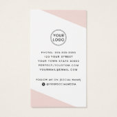 Modern light blush pink geometric business card (Rückseite)