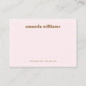 Modern light blush pink name & text mini notecard visitenkarte (Vorderseite)