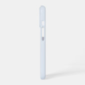 Modern Light Dusty Blue Gold Script Monogram iPhone 16 Hülle (Linke Seite)