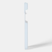 Modern Light Dusty Blue Gold Script Monogram iPhone Hülle (Linke Seite)