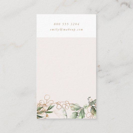 Modern Light Eggshell White Eucalyptus Corporate B Visitenkarte (Rückseite)