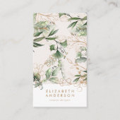 Modern Light Eggshell White Eucalyptus Corporate B Visitenkarte (Vorderseite)