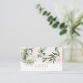 Modern Light Eggshell White Eucalyptus Corporate Visitenkarte (Stehend Vorderseite)