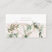 Modern Light Eggshell White Eucalyptus Corporate Visitenkarte (Rückseite)