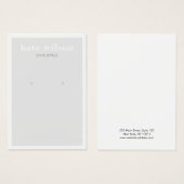 Modern Light Gray Earring Display Card (Vorne & Hinten)