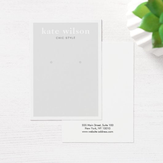 Modern Light Gray Earring Display Card (Schreibtisch)