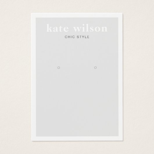 Modern Light Gray Earring Display Card (Vorderseite)