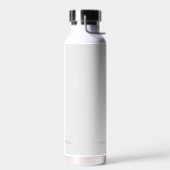 Modern Light Gray Gold Script Monogram Trinkflasche (Links)
