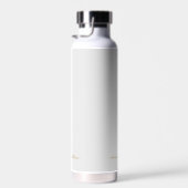Modern Light Gray Gold Script Monogram Trinkflasche (Rechts)