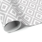 Modern Light Gray Ikat Muster Geschenkpapier (Rolleneckpunkt)