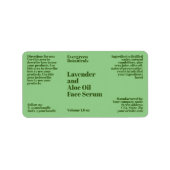 Modern Light Green Cosmetics Dropper Bottle Label Adressaufkleber (Vorne)