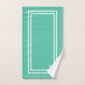 Modern Light Green Monogram Badhandtuch Set (Handtuch)