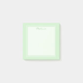 Modern Light Green White Border Script Post-it Klebezettel (Vorderseite)