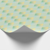Modern Light Green & Yellow Gradient Diamant Geschenkpapier (Ecke)