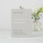 Modern Light Grey Editorial All Caps Save The Date (Stehend Vorderseite)