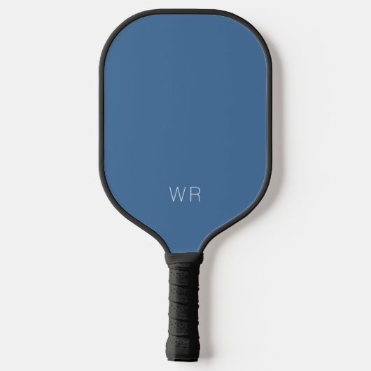 Modern Light Navy Blue Monogram Initials Pickleball Schläger (Rückseite)