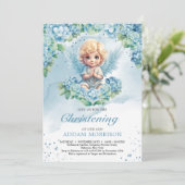 Modern Light pastellblau hydrangea Einladung (Stehend Vorderseite)