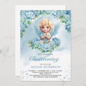 Modern Light pastellblau hydrangea Einladung (Vorne/Hinten)