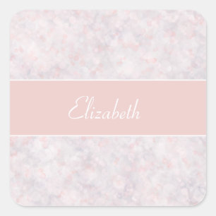 Modern Light Pink Bokeh Individuelle Name Sticker