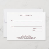  Modern light pink hair stylist  Gift Certificate (Rückseite)
