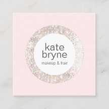 Modern Light Pink Sequin Beauty Salon