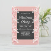 Modern Light Pink Weihnachts-Party Chalkboard Einladung (Stehend Vorderseite)