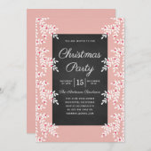 Modern Light Pink Weihnachts-Party Chalkboard Einladung (Vorne/Hinten)