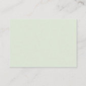 Modern light sage green name & text mini notecard visitenkarte (Rückseite)