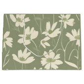 Modern Light Sage White Wildflower Große Geschenktüte (Vorderseite)