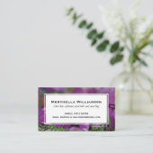 Modern | LILA | Floral | Christliche Schrift Visitenkarte (Stehend Vorderseite)