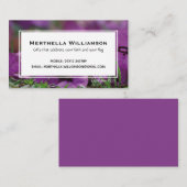 Modern | LILA | Floral | Christliche Schrift Visitenkarte (Vorne/Hinten)