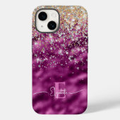 Modern Lila Foil Gold Imitate Glitzer Monogram Case-Mate iPhone Hülle (Rückseite)