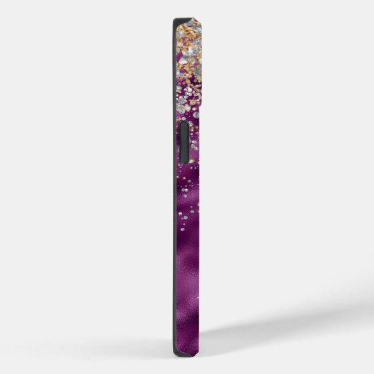 Modern Lila Foil Gold Imitate Glitzer Monogram Case-Mate iPhone Hülle (Rückseite / Rechts)