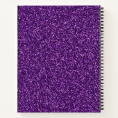 Modern Lila Glitzer Monogram Sketchbook Notebook Notizblock (Rückseite)