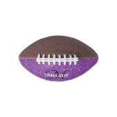 Modern lila Glitzer Monogramm Name Football (Vorderseite)