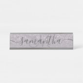 Modern lila Glitzer Ombre lavender monogram Schreibtischnamensplakette (Vorderseite )