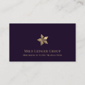 Modern Lila Gold-Logo Visitenkarte (Vorderseite)
